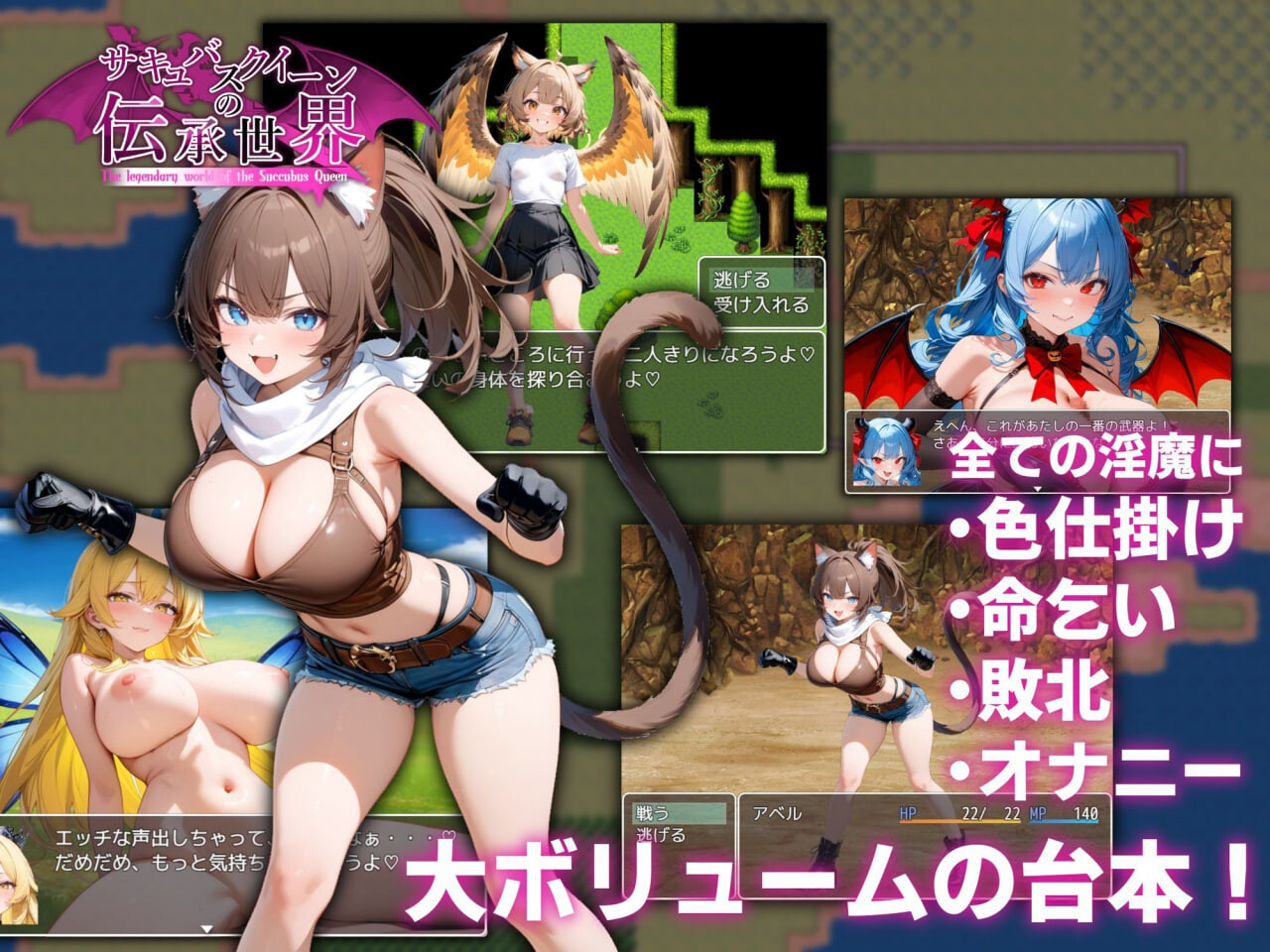 魅魔女王的传说世界サキュバスクイーンの伝承世界〜マゾと魅魔と誘惑レベルドレイン色仕掛け PC端 AI汉化版 预览图