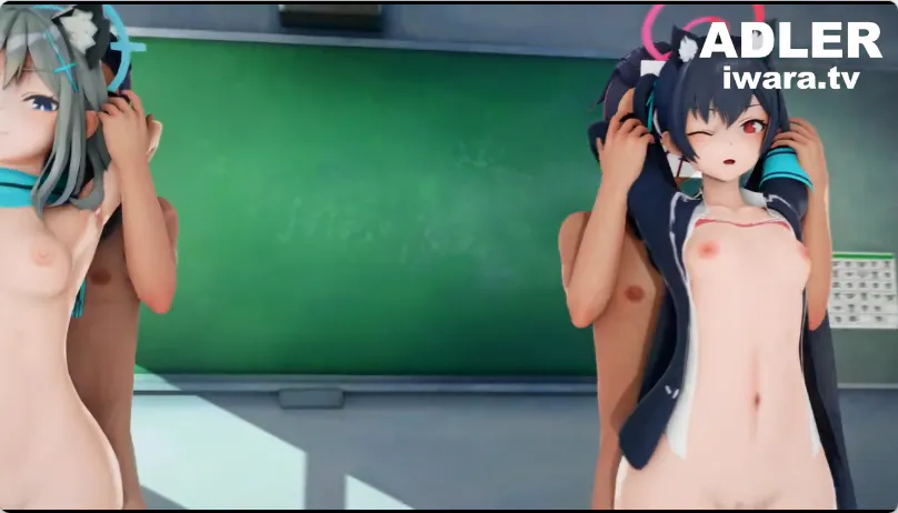碧蓝档案同人/3D/精致建模/神作/MMD ADLER白子&芹香 动漫视频